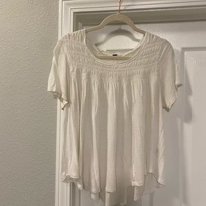 free people womens white flowy tee
